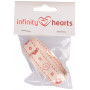 Infinity Hearts Fabric Ribbon Flowers Assorted Motifs Red 15mm - 3 meters