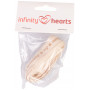 Infinity Hearts Fabric Ribbon Assorted Word with Hearts 15mm - 3 meters