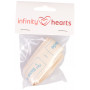 Infinity Hearts Fabric Ribbon Handmade Assorted Motifs Light blue 20mm - 3 meters