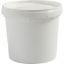 Plastic Bucket with Lid, H: 9,5 cm, dia. 9,2 cm, 300 ml, 20 pc/ 20 pack