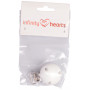 Infinity Hearts Suspender Clips Silicone Round White 3.5x3.5cm - 1 pcs