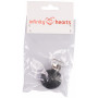 Infinity Hearts Suspender Clips Silicone Round Black 3.5x3.5cm - 1 pcs