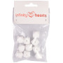 Infinity Hearts Beads Geometric Silicone White 14mm - 10 pcs