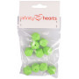 Infinity Hearts Beads Geometric Silicone Light Green 14mm - 10 pcs