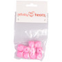 Infinity Hearts Beads Geometric Silicone Pink 14mm - 10 pcs