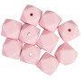 Infinity Hearts Beads Geometric Silicone Pink 14mm - 10 pcs