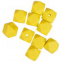 Infinity Hearts Beads Geometric Silicone Yellow 14mm - 10 pcs