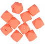 Infinity Hearts Beads Geometric Silicone Dark Orange 14mm - 10 pcs