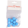 Infinity Hearts Beads Geometric Silicone Blue 14mm - 10 pcs