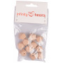 Infinity Hearts Beads Geometric Silicone Light Brown 14mm - 10 pcs