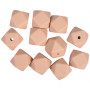 Infinity Hearts Beads Geometric Silicone Light Brown 14mm - 10 pcs