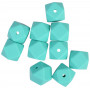 Infinity Hearts Beads Geometric Silicone Turquoise 14mm - 10 pcs