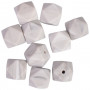 Infinity Hearts Beads Geometric Silicone Grey 14mm - 10 pcs