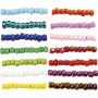 Rocaille seed beads, assorted colours, size 8/0 , dia. 3 mm, hole size 0,6-1,0 mm, 25 g/ 14 pack