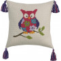 Permin Embroidery Kit Aida Pillow Owl 30x30cm