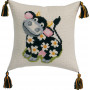 Permin Embroidery Kit Aida Pillow Cow 30x30cm