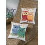 Permin Embroidery Kit Aida Pillow Owls Red/Yellow 42x42cm