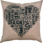 Permin Embroidery Kit Linen Pillow Love Black 60x60cm