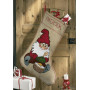 Permin Embroidery Kit Jute Christmas Stocking Pixie with porridge 57x80cm