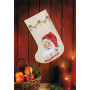 Permin Embroidery Kit Aida Christmas Stockings Happy Santa 29x44cm