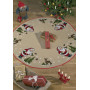 Permin Embroidery Kit Jute Christmas Tree Carpet Pixies and birds Ø170cm