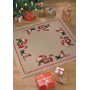 Permin Embroidery Kit Jute Christmas Tree Carpet Pixie family 120x120cm