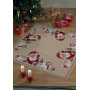 Permin Embroidery Kit Jute Christmas Tree Carpet Skating pixie 122x122cm