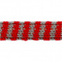 Knitted Tube, christmas red/grey, W: 10 mm, 10 m/ 1 roll