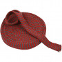 Knitted Tube, christmas red/grey, W: 30 mm, 10 m/ 1 roll