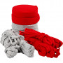 Knitted Tube, grey, red, W: 10-40 mm, Content may vary , 50 m/ 1 pack