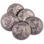 Button Tin Leaves Antique Silver 20,5mm With Eye - 5 pcs