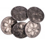 Button Tin Flower Antique Silver 20,5mm With Eye - 5 pcs
