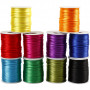Satin thread, strong colours. thickness 2 mm, 50m - 10 pcs.