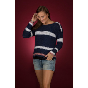 Mayflower Sweater with Stripes - Sweater Knitting Pattern Size S - XXL