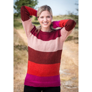 Mayflower Sweater with Stripes in Five Colours - Sweater Knitting Pattern Size S - XXXL