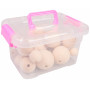 Infinity Hearts Wood Pearls in Plastic Box Round 12-50mm - 30 pcs