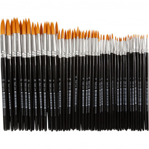 Varnish Brushes, L: 19,5-21 cm, W: 25-63 mm, flat, 4 pc/ 1 pack