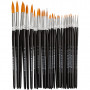 Gold Line Brushes, no. 0+1+2+4+8+12+18+22, L: 17-21,5 cm, W: 1-7 mm, round, 36 pc/ 1 pack