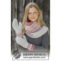 Hint of Heather Set by DROPS Design - Knitted Neck Warmer and Mittens Pattern Sizes S- L