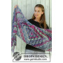 Dragon Eye by DROPS Design - Crocheted Shawl Pattern 194x42 cm