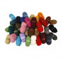 Carded Wool, assorted colours, 100 g/ 35 pack