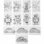 Shrink plastic sheets with motifs, matt transparent, 10,5x14,5 cm, thickness 0,3 mm, 36 sheet/ 1 pack