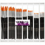 Gold Line Brushes, no. 1+2+4+8+12+18+22, L: 17-21 cm, W: 1-7 mm, round, 7x12 pc/ 1 pack