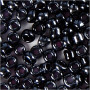 Rocaille seed beads, dark grey, size 15/0 , D 1,7 mm, hole size 0,5-0,8 mm, 500 g/ 1 bag