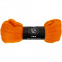 Carded Wool, 21 micron, 100 g, orange