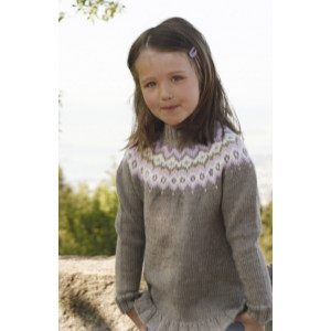 Silje jumper by DROPS Design - Knitted Jumper with Round Yoke Pattern size 3 - 12 years