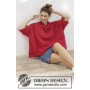 Strawberry Swing by DROPS Design - Knitted blouse Pattern Sizes S - XXXL