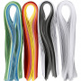 Quilling Paper Strips, assorted colours, L: 78 cm, W: 5 mm, 120 g, 12x100 pc/ 1 pack