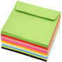 Coloured Envelopes, assorted colours, envelope size 16x16 cm, 80 g, 10 pc/ 10 pack