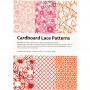 Pad with Cardboard Lace Patterns, orange, pink, red, rose, A6, 104x146 mm, 200 g, 24 pc/ 1 pack